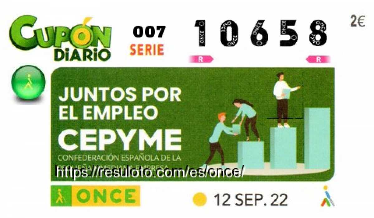 Cupón premiado en este sorteo