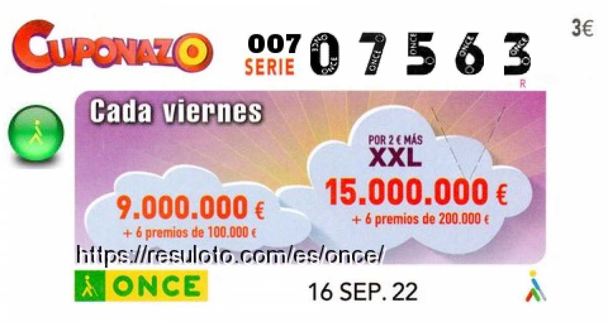 Cupón premiado en este sorteo