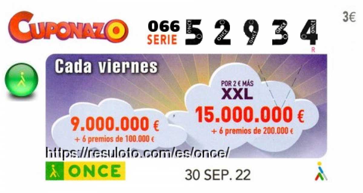 Cupón premiado en este sorteo