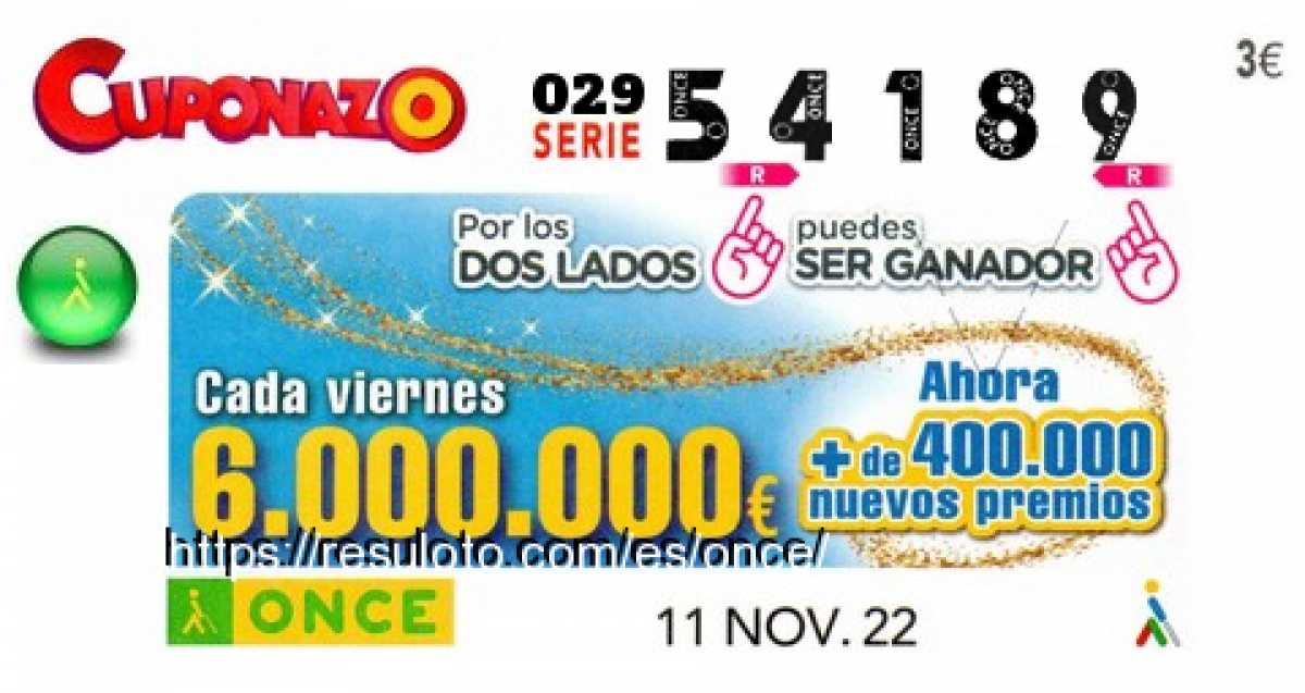 Cupón premiado en este sorteo