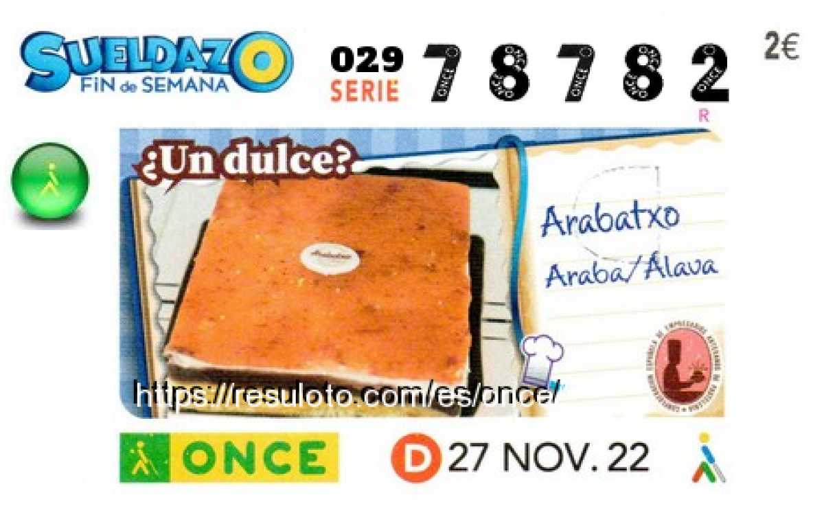 Sueldazo ONCE premiado el Domingo 27/11/2022