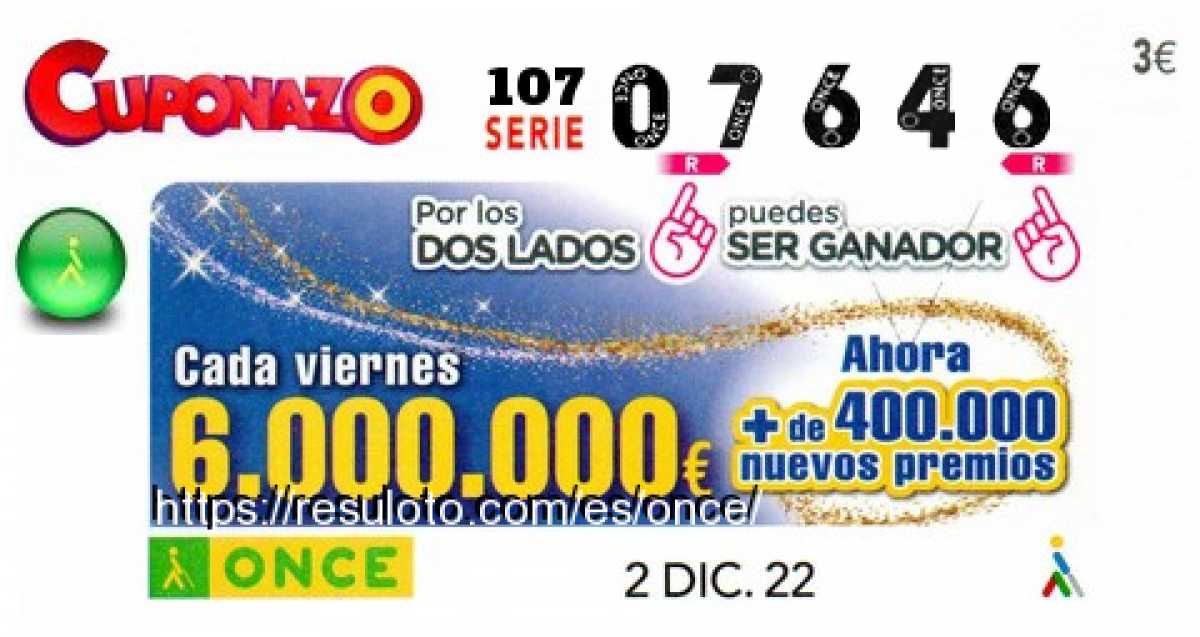 Cupón premiado en este sorteo