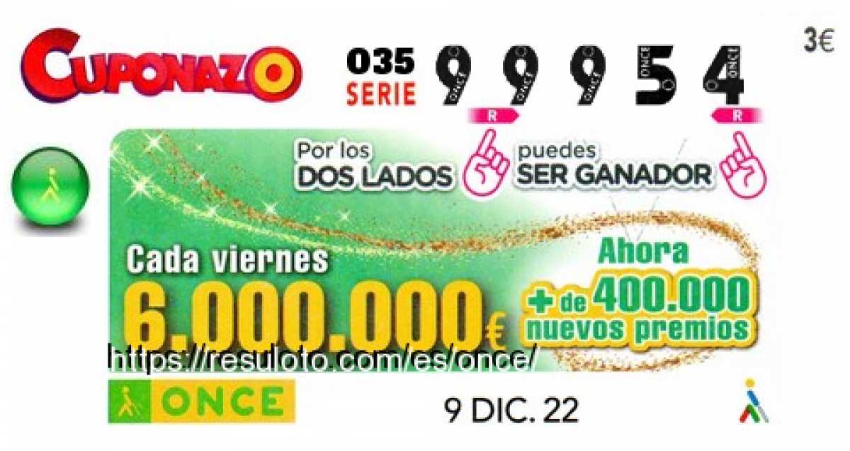 Cupón premiado en este sorteo