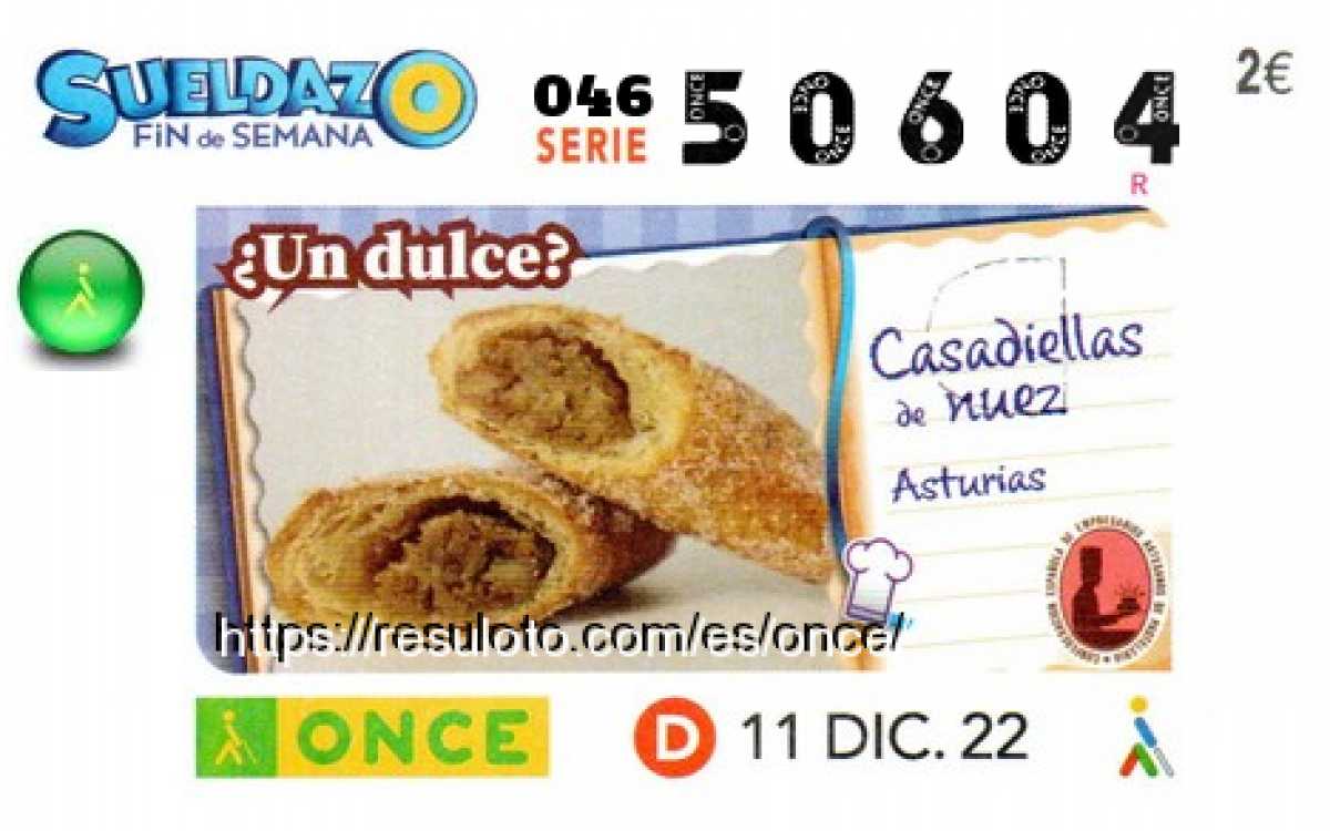 Sueldazo ONCE premiado el Domingo 11/12/2022