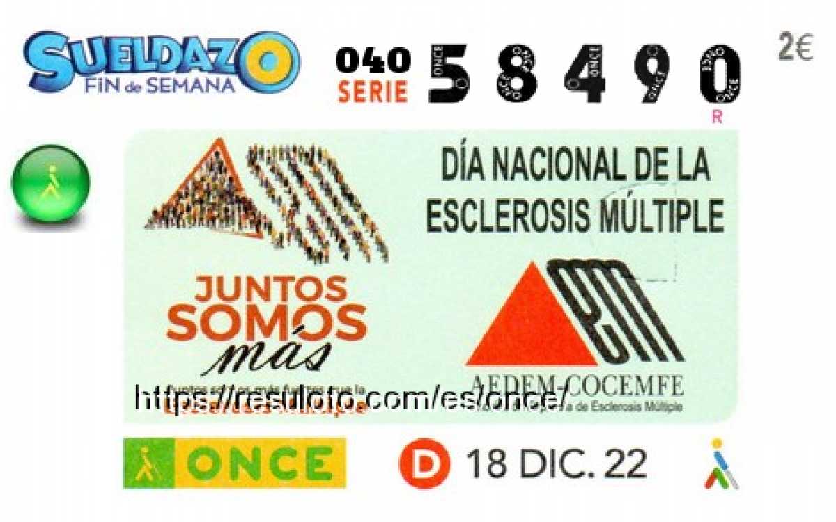 Sueldazo ONCE premiado el Domingo 18/12/2022