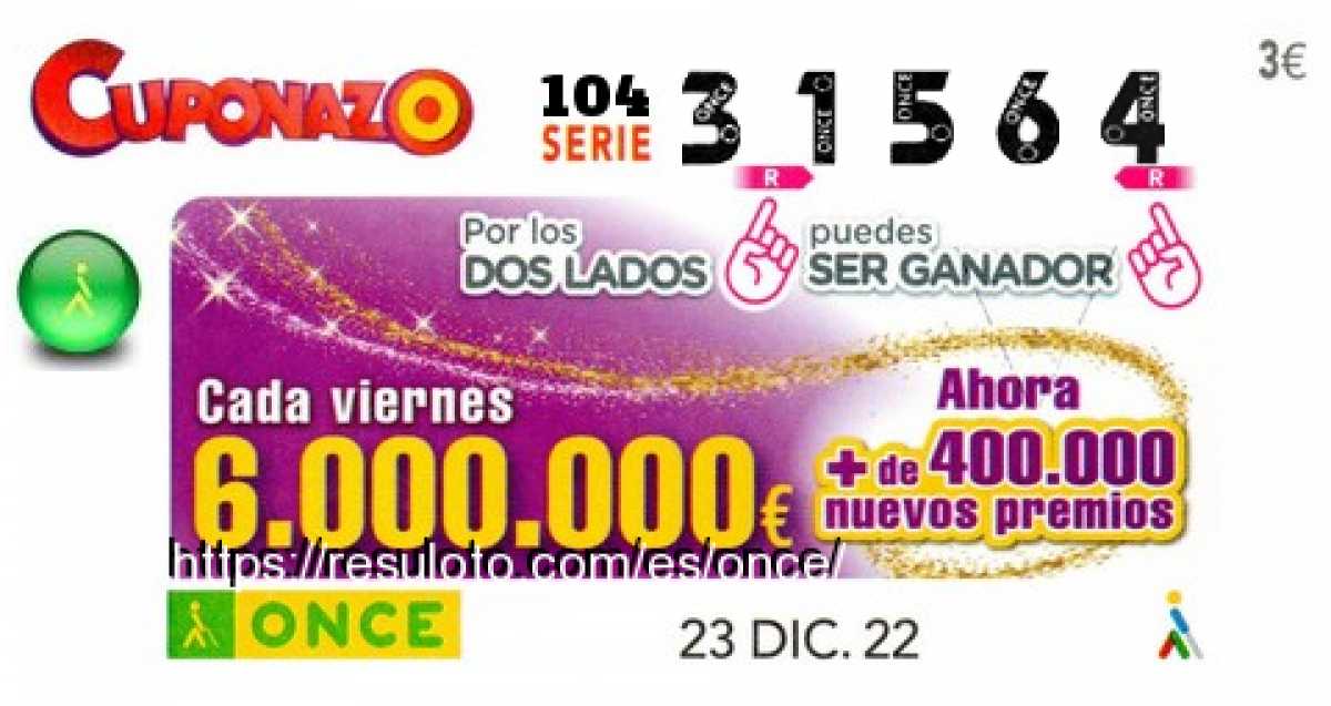 Cupón premiado en este sorteo