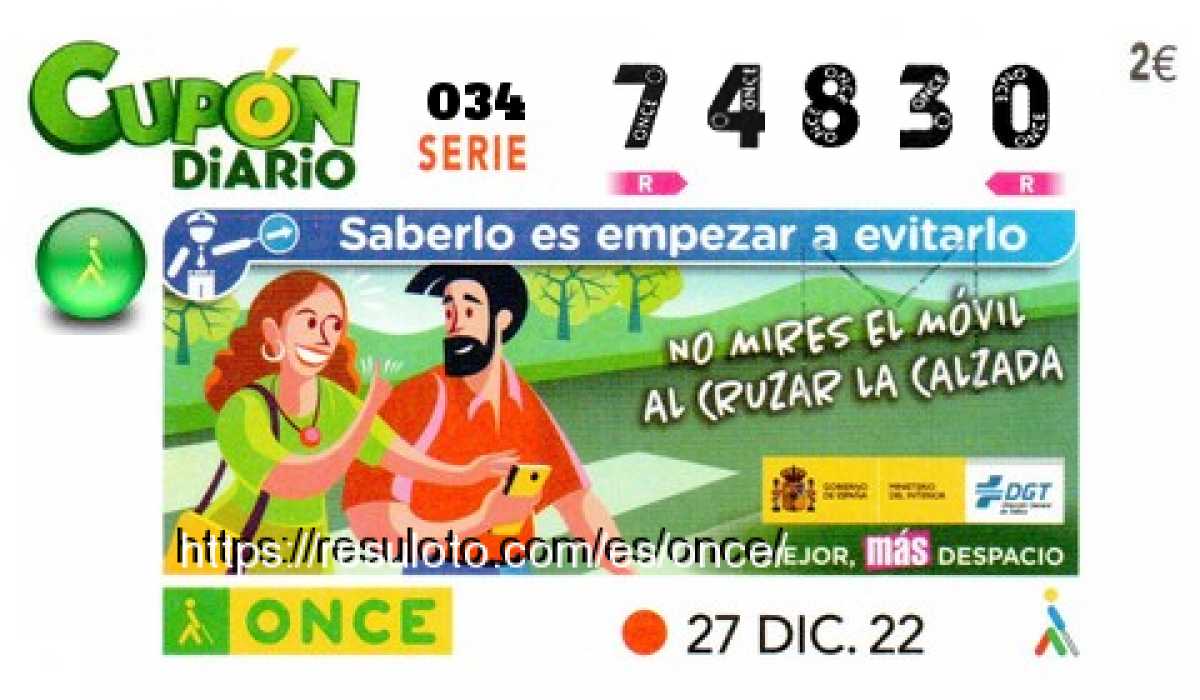 Cupón premiado en este sorteo