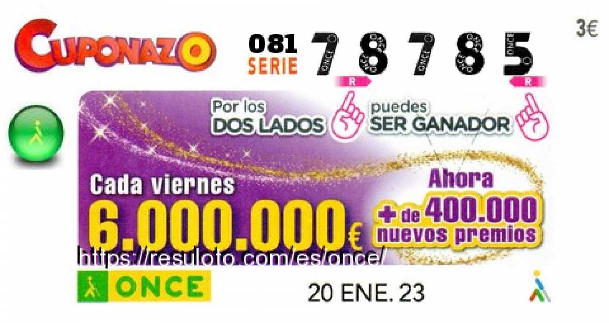 Cupón premiado en este sorteo