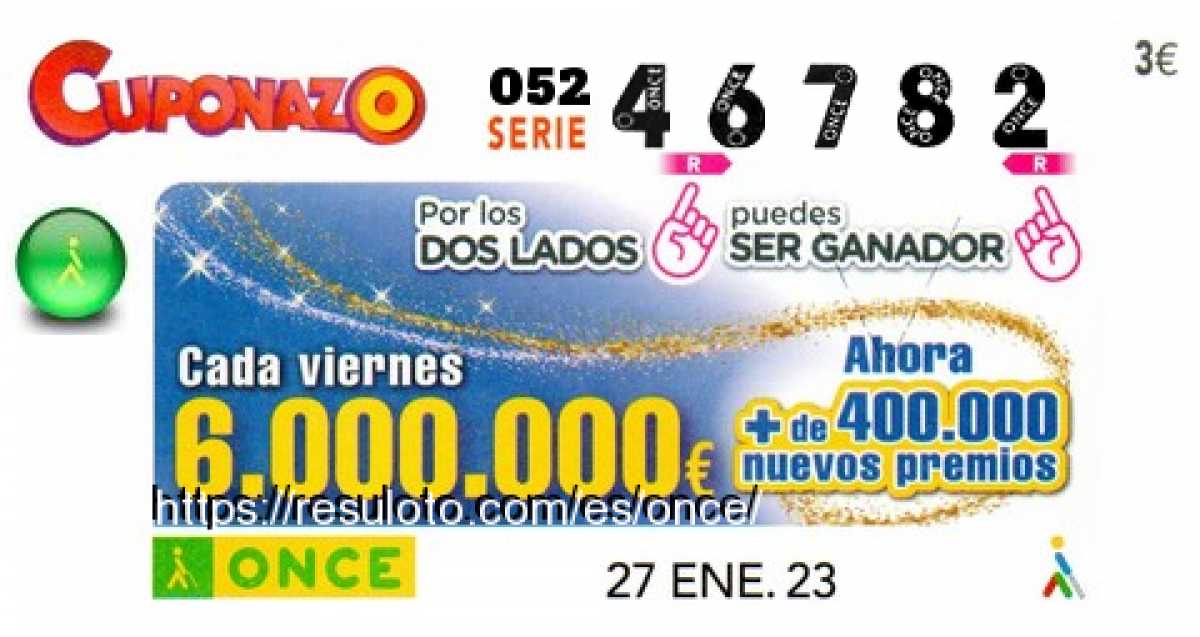 Cupón premiado en este sorteo