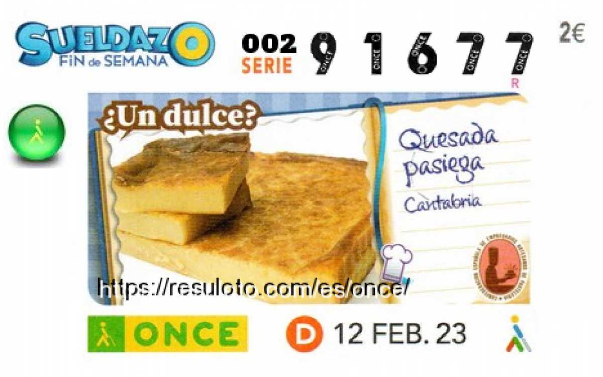 Sueldazo ONCE premiado el Domingo 12/2/2023