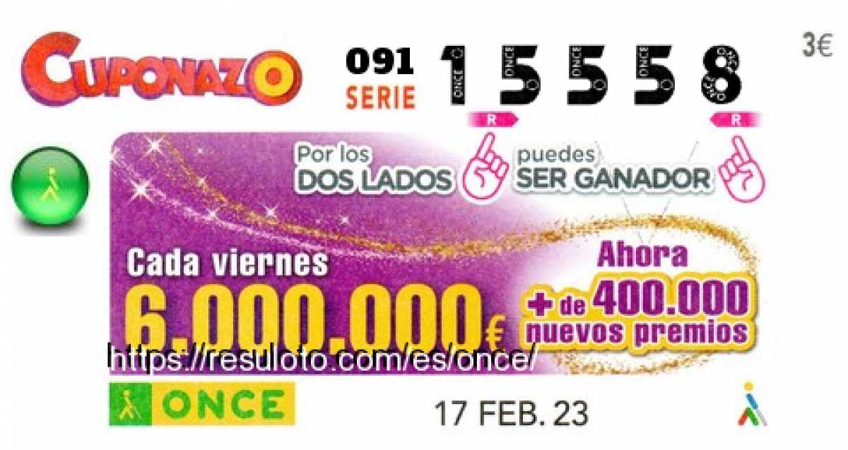 Cupón premiado en este sorteo