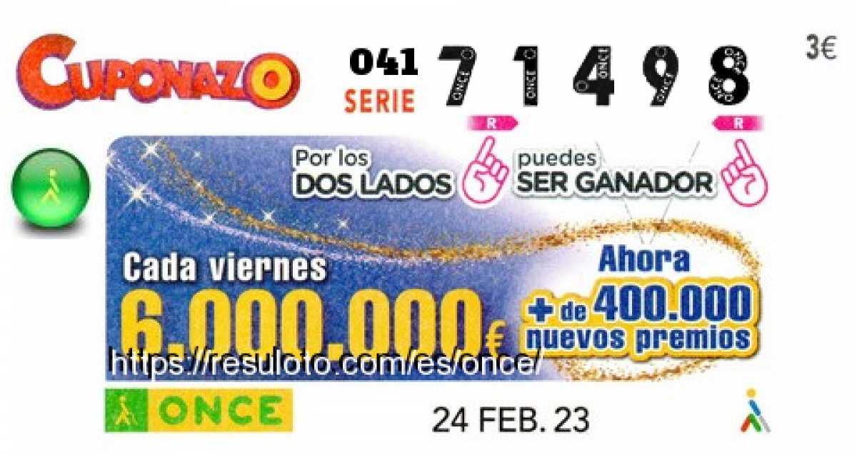 Cupón premiado en este sorteo