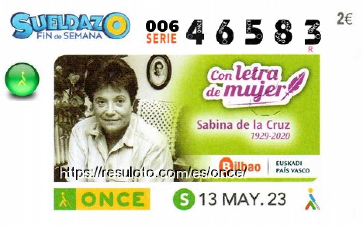 Sueldazo ONCE premiado el Sabado 13/5/2023