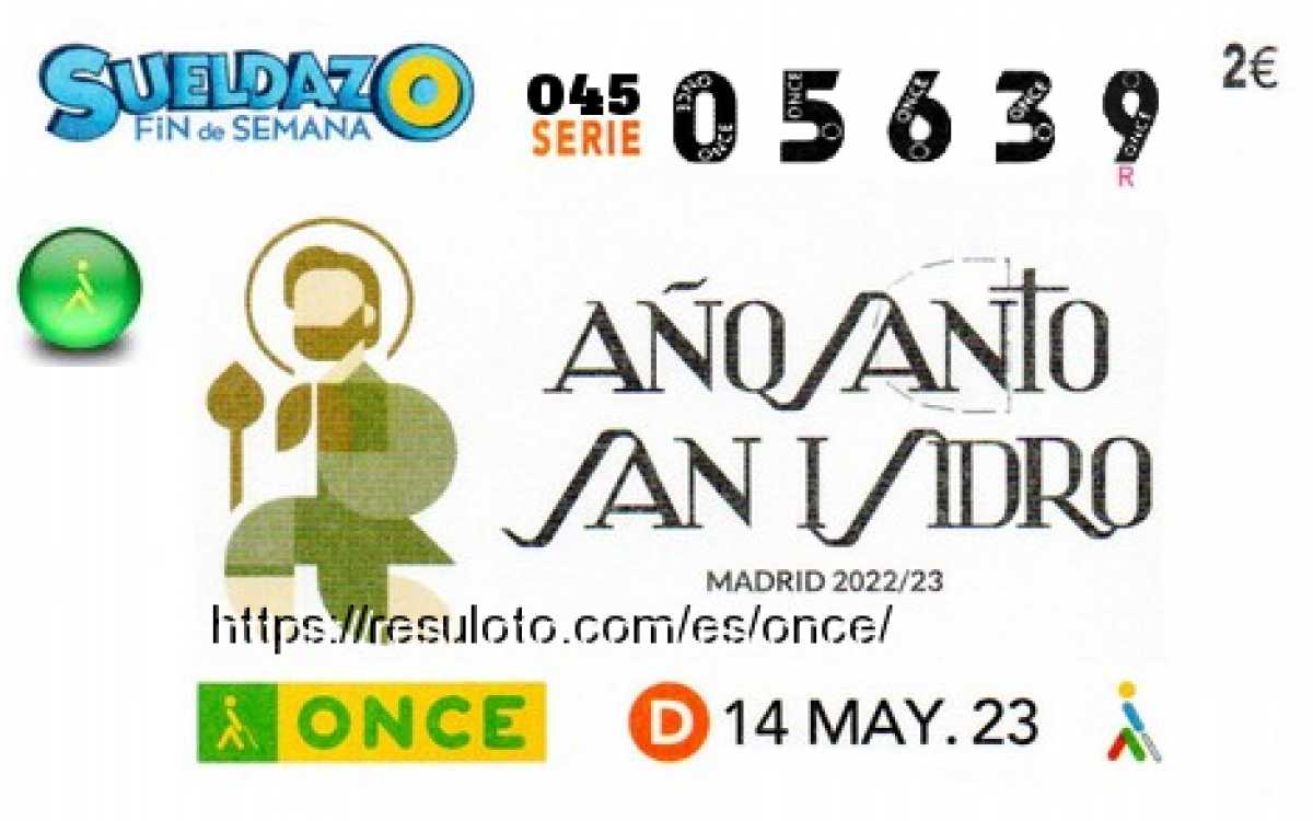 Sueldazo ONCE premiado el Domingo 14/5/2023
