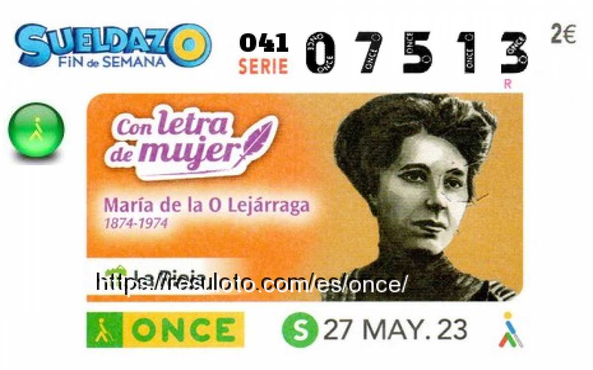 Sueldazo ONCE premiado el Sabado 27/5/2023