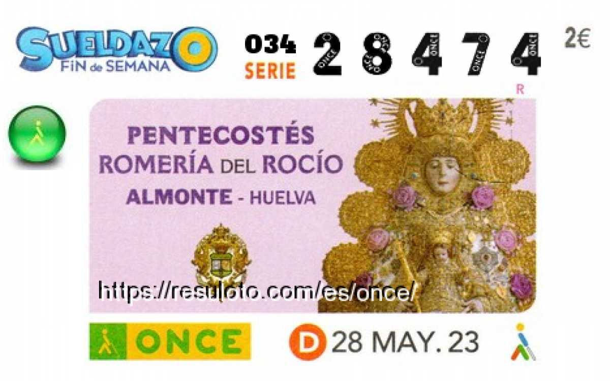 Sueldazo ONCE premiado el Domingo 28/5/2023
