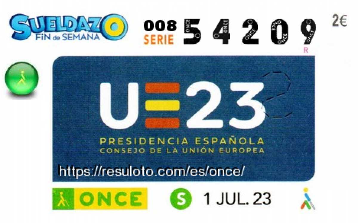 Sueldazo ONCE premiado el Sabado 1/7/2023