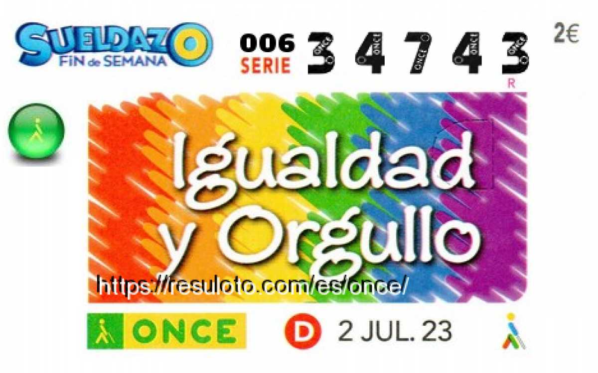 Sueldazo ONCE premiado el Domingo 2/7/2023