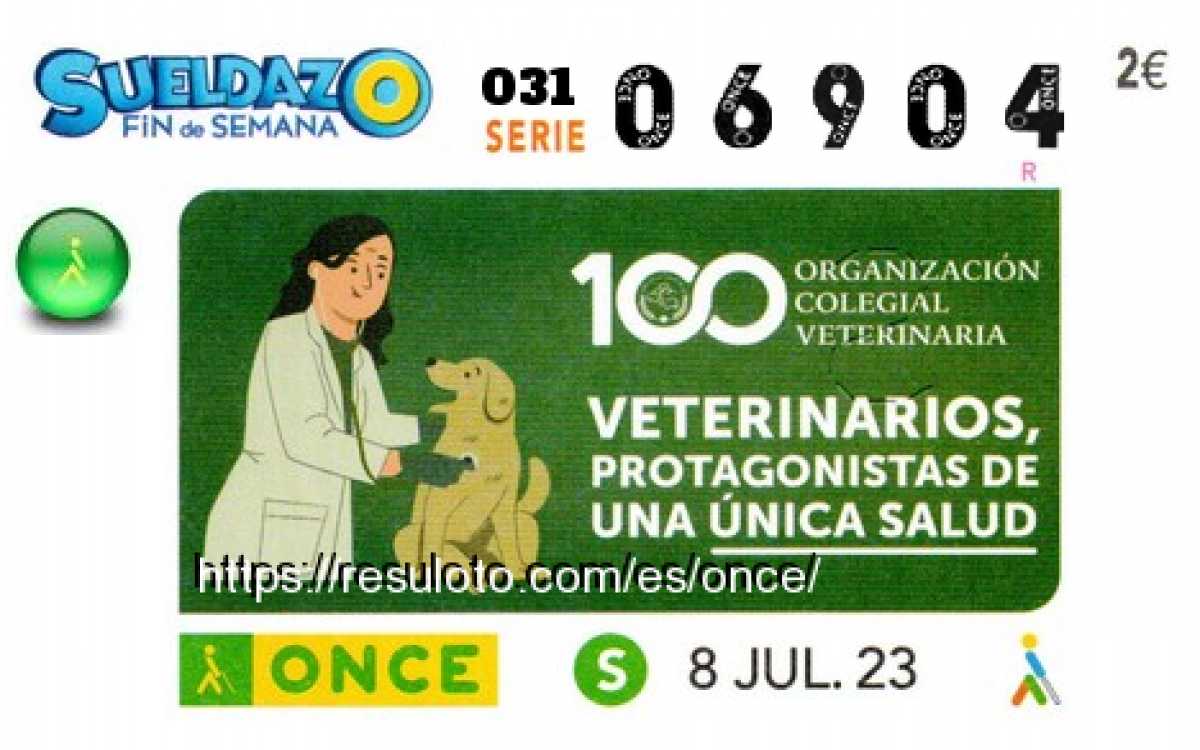 Sueldazo ONCE premiado el Sabado 8/7/2023