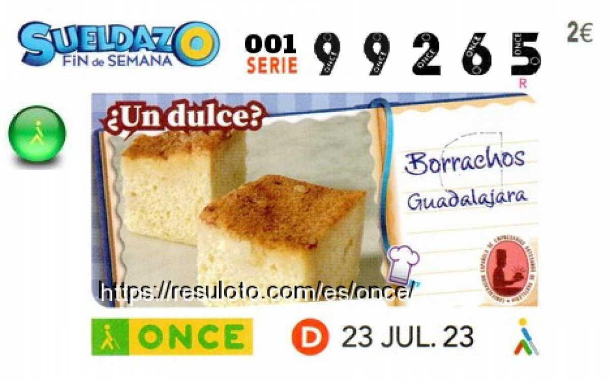 Sueldazo ONCE premiado el Domingo 23/7/2023