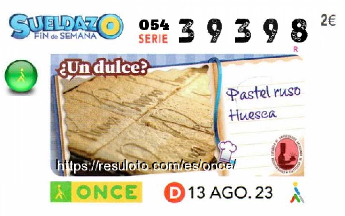 Sueldazo ONCE premiado el Domingo 13/8/2023