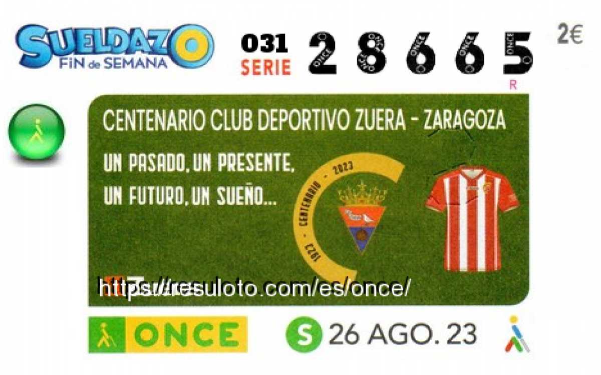 Sueldazo ONCE premiado el Sabado 26/8/2023