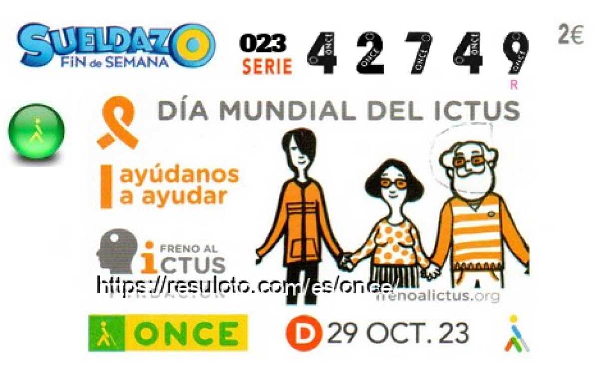 Sueldazo ONCE premiado el Domingo 29/10/2023