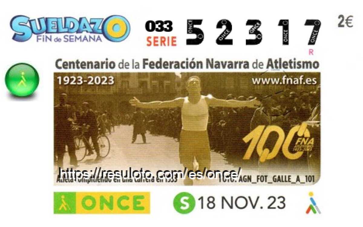 Sueldazo ONCE premiado el Sabado 18/11/2023