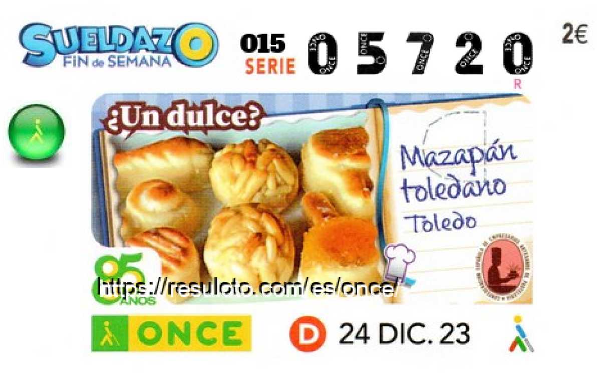 Sueldazo ONCE premiado el Domingo 24/12/2023