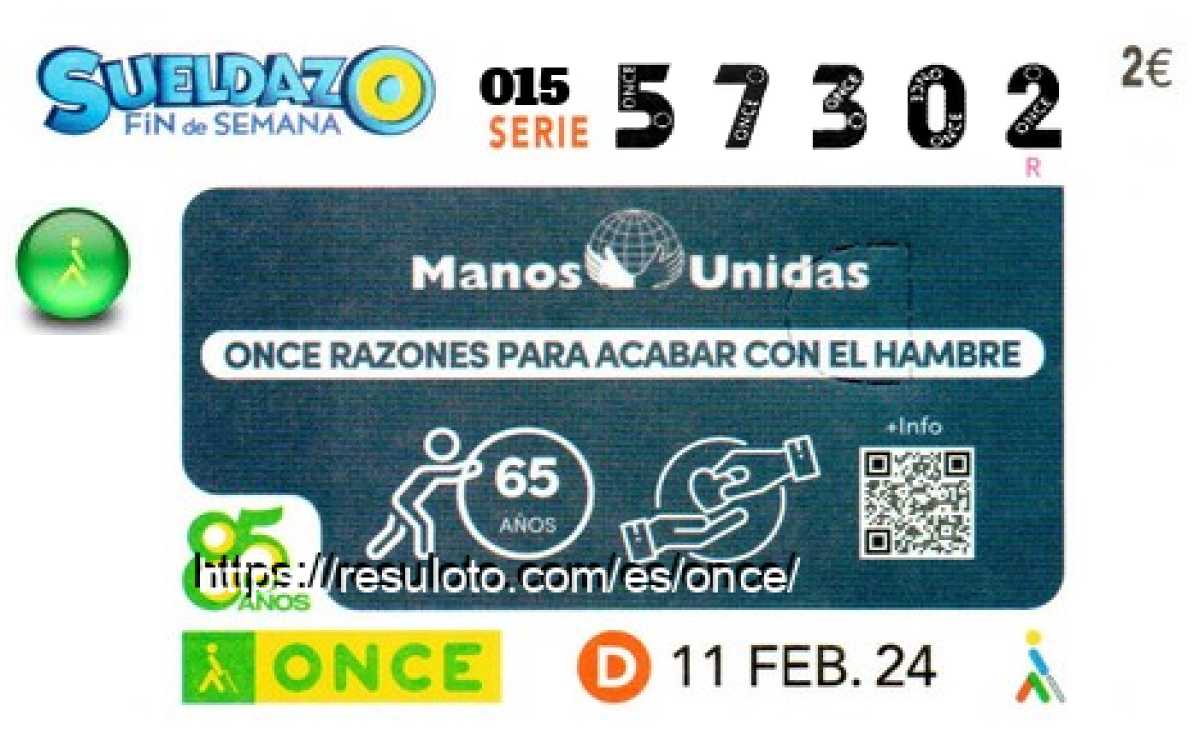 Sueldazo ONCE premiado el Domingo 11/2/2024