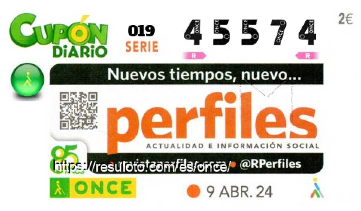 Cupón ONCE premiado el Martes 9/4/2024