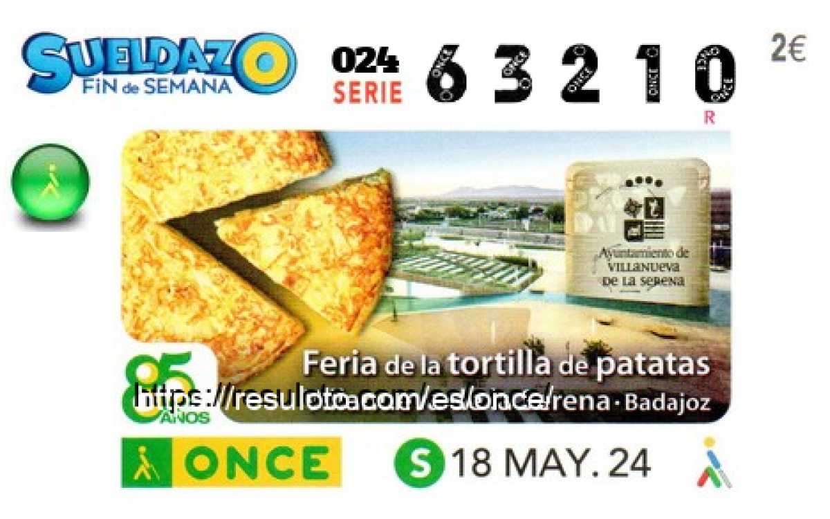 Sueldazo ONCE premiado el Sabado 18/5/2024