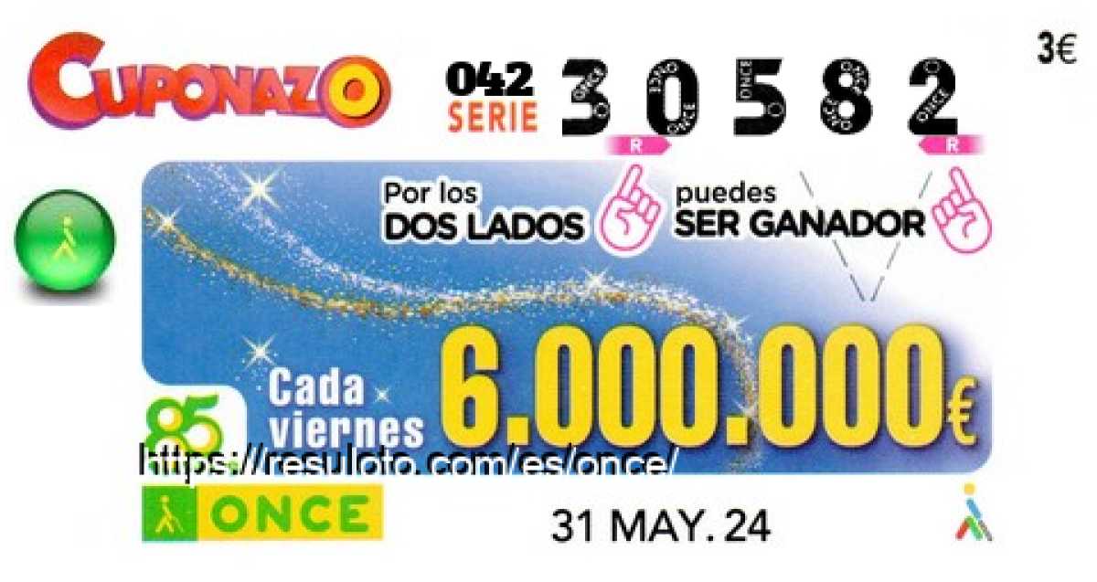 Cupón premiado en este sorteo