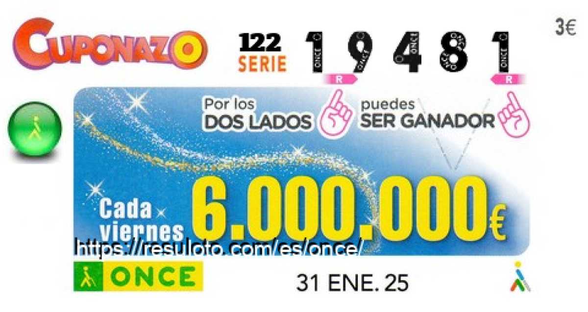 Cupón premiado en este sorteo
