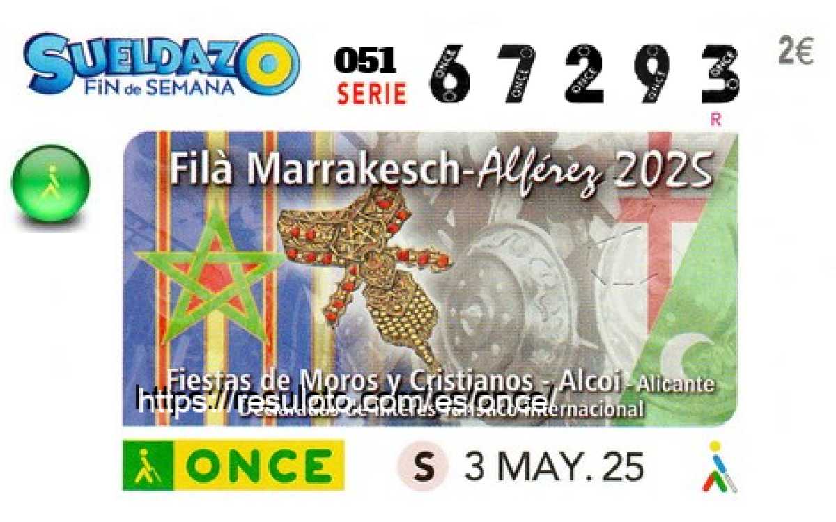 Sueldazo ONCE premiado el Sabado 3/5/2025