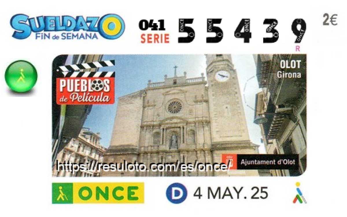 Sueldazo ONCE premiado el Domingo 4/5/2025