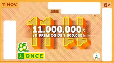 Cupón del sorteo del 11 del 11 de la ONCE
