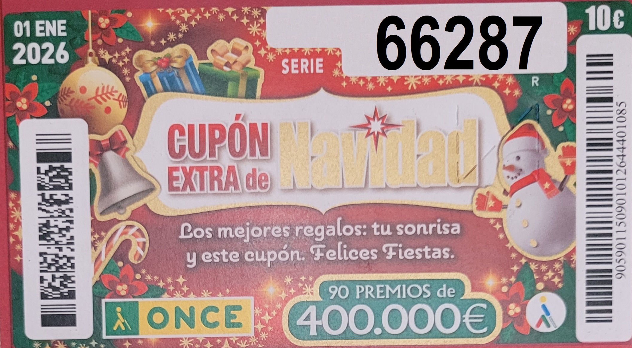 Cup&oacute;n del sorteo de Navidad de la ONCE